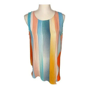 Rachel Zoe Women’s Medium Multicolored Striped‎ Sleeveless Blouse